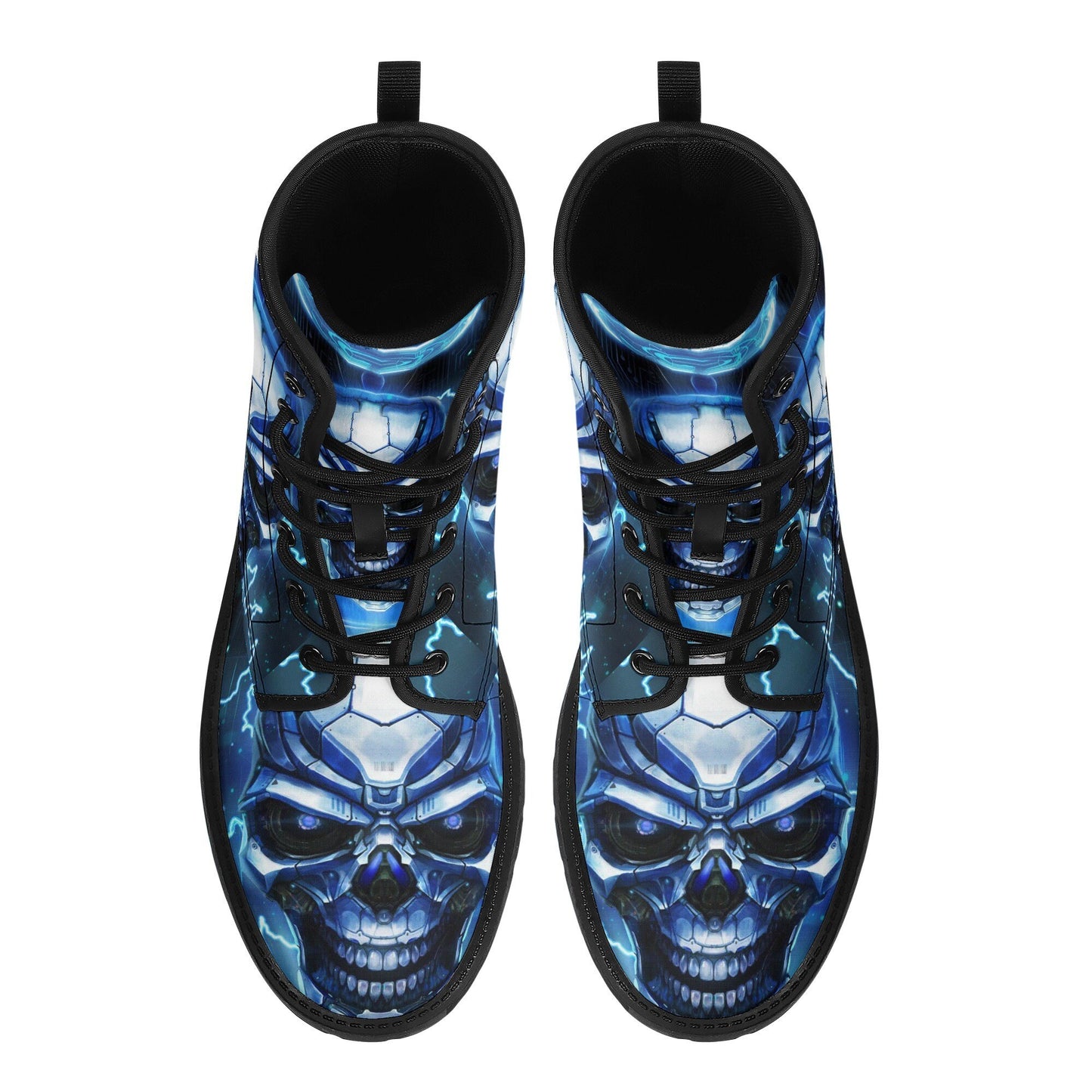 Flame skull leather boots, Halloween skull boots for men, skull in fire boots for women, skull floral boots gothic skeleton men women shoes
