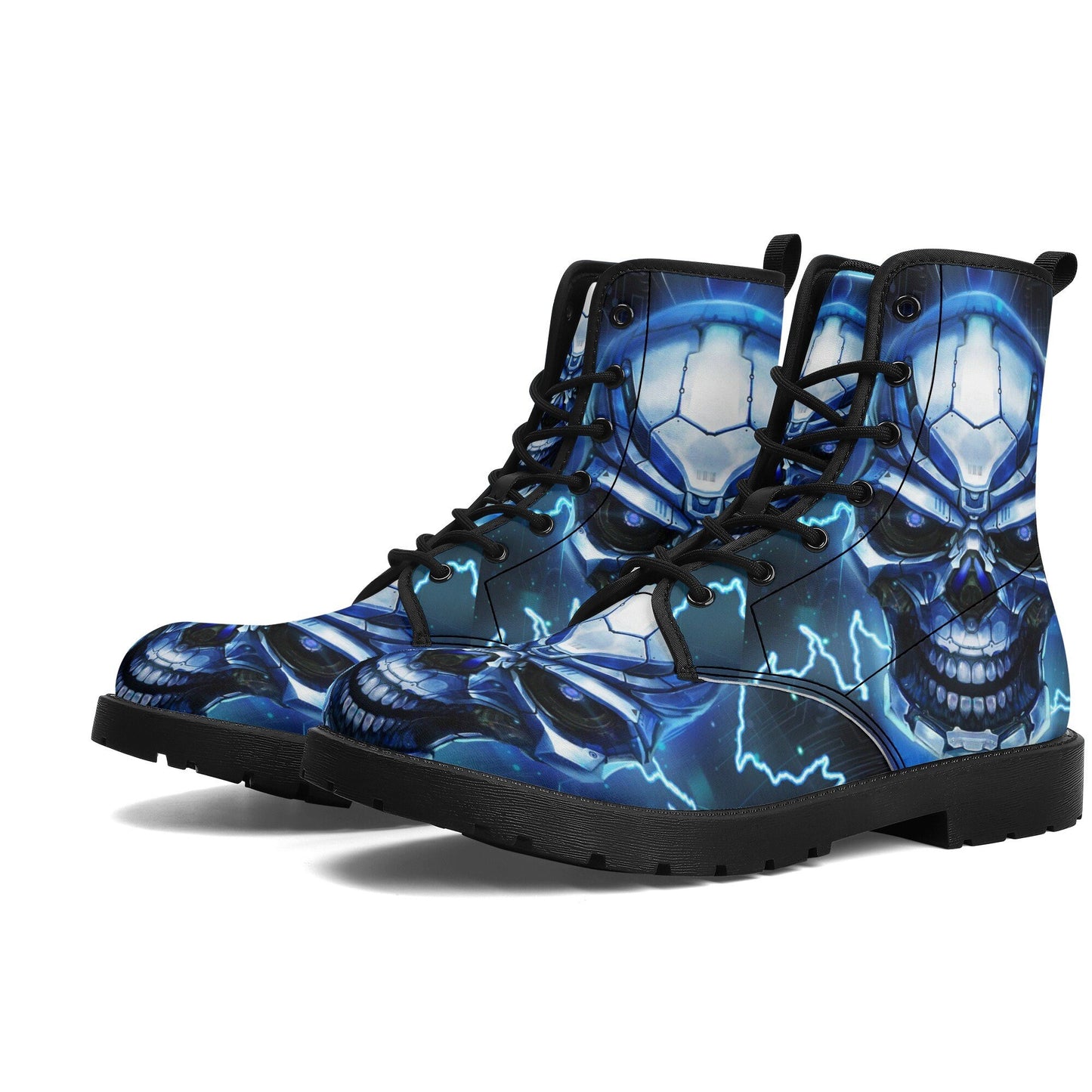 Flame skull leather boots, Halloween skull boots for men, skull in fire boots for women, skull floral boots gothic skeleton men women shoes