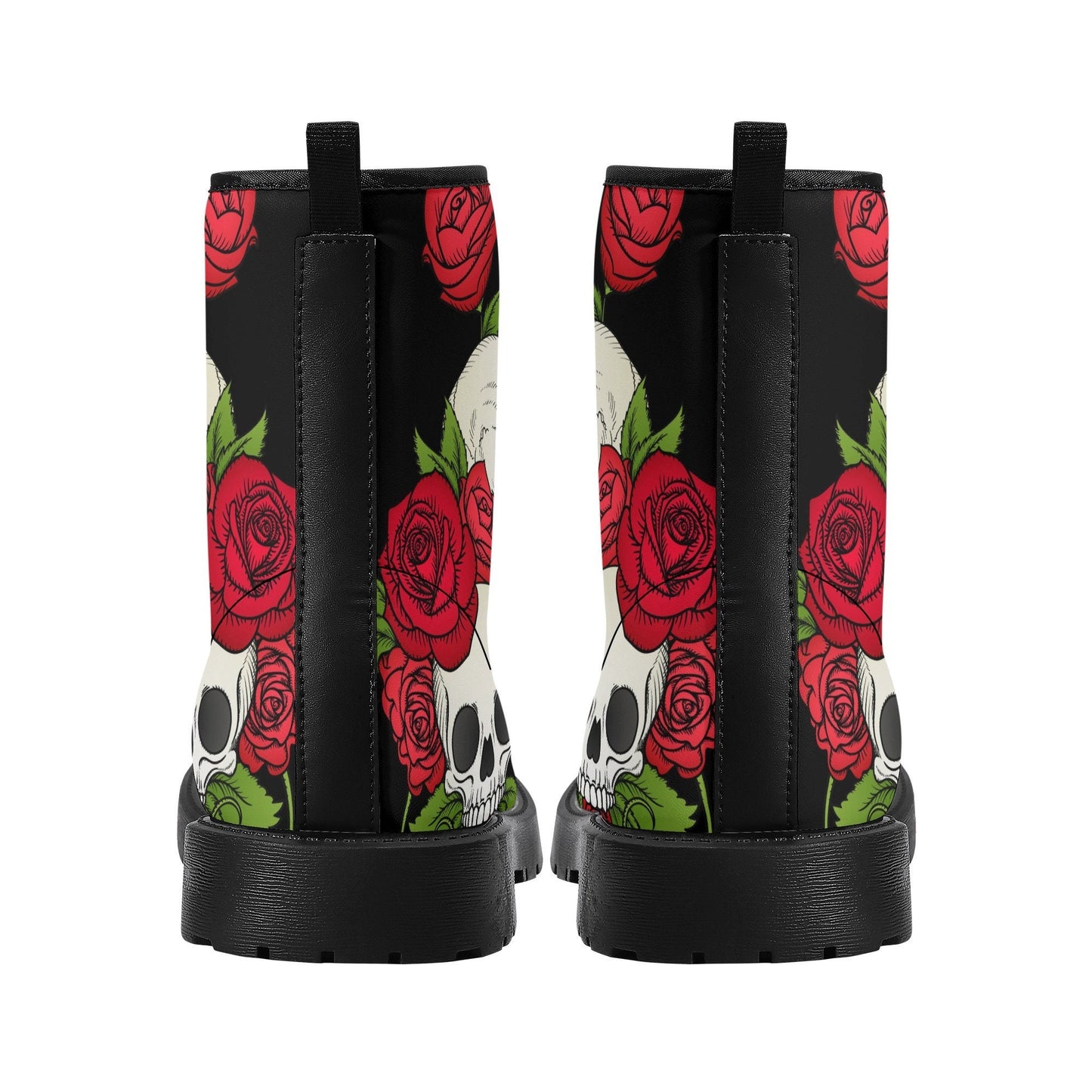 Floral skull grim reaper boots for men women, Halloween skull gothic women boots skeleton boots Flower grim reaper leather skull boots shoes