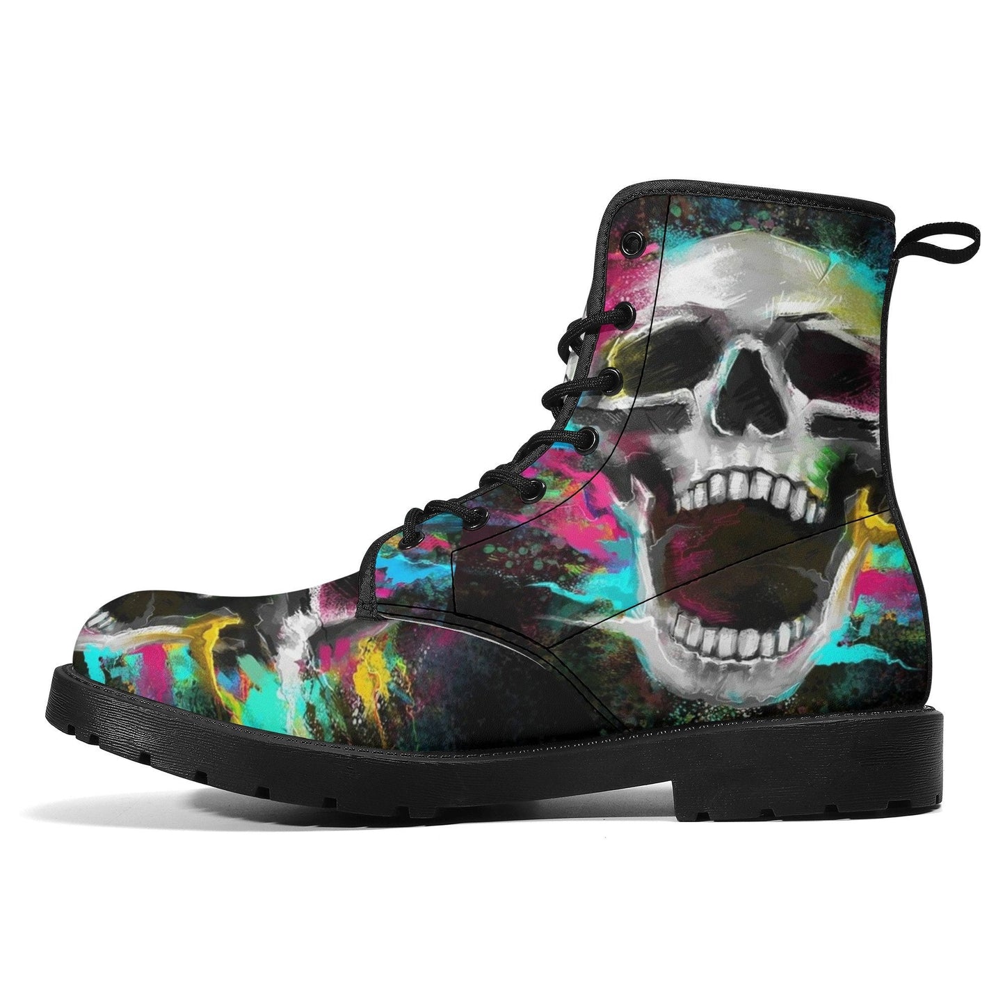 Awesome skull grim reaper boots for men women, Halloween skull gothic women boots skeleton boots, Goth grim reaper leather skull boots shoes