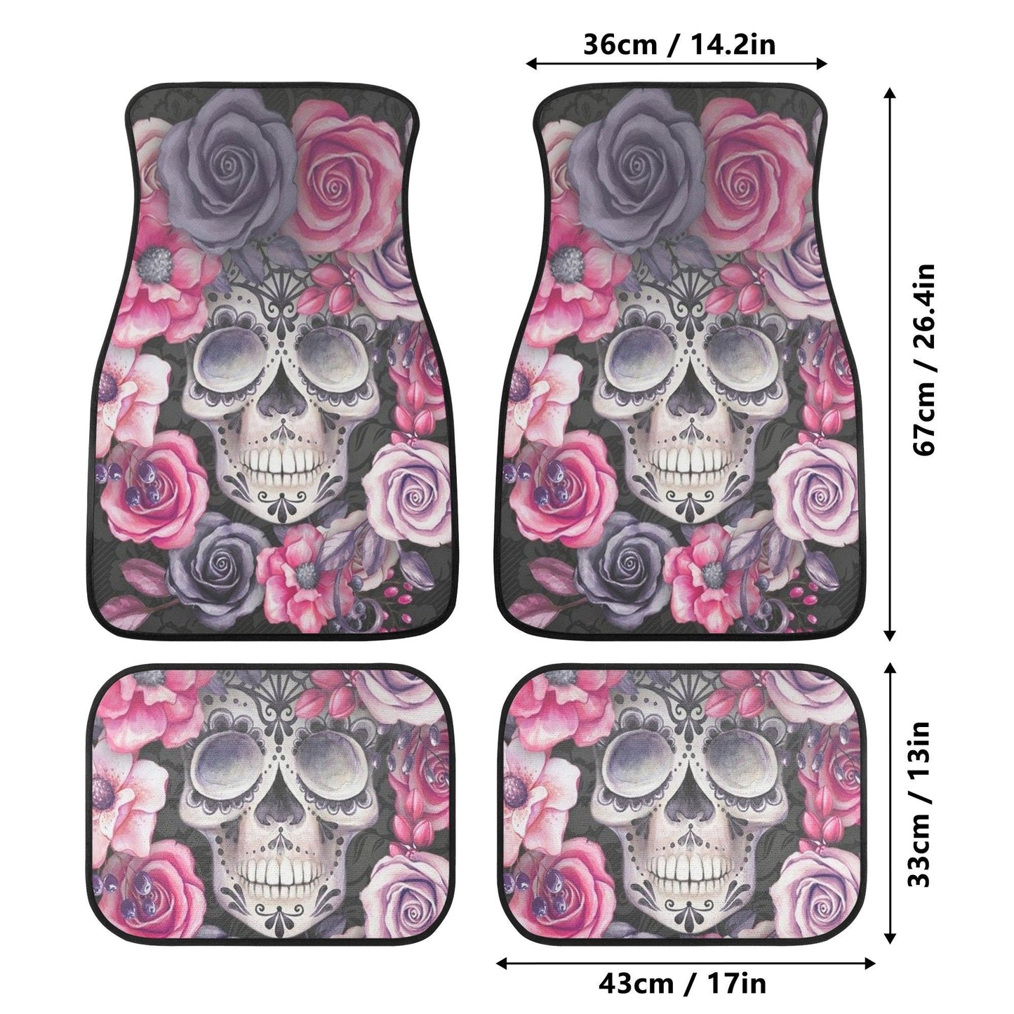 Flower Sugar skull Seat Covers for car mat flower skull car seat protector rose Mexican skull car mat candy skull car accessories seat cover