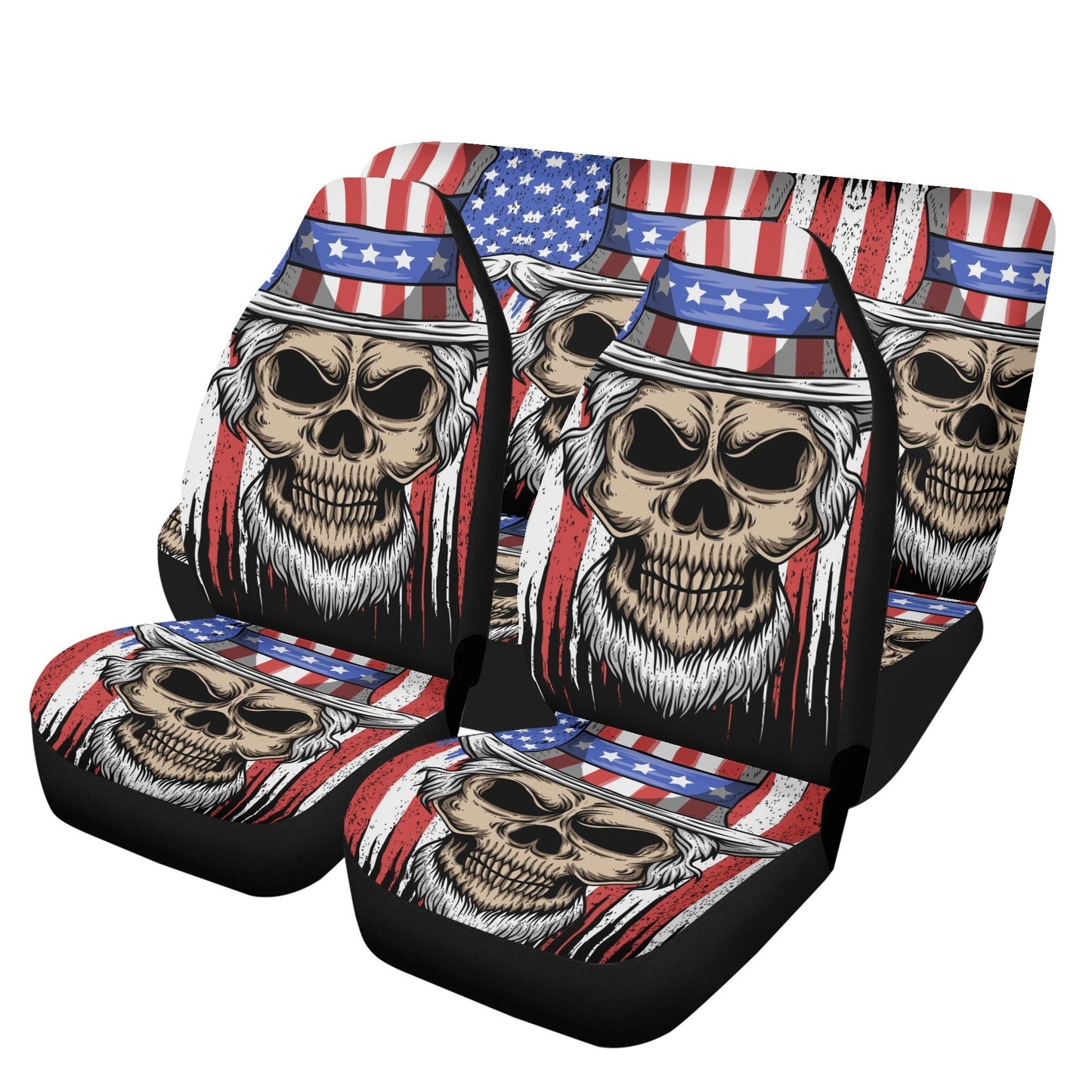 Skull Car Seat Cover car mat full set, American skull seat cover mat for car, skull seat cover for car, gothic skull car mat seat protector