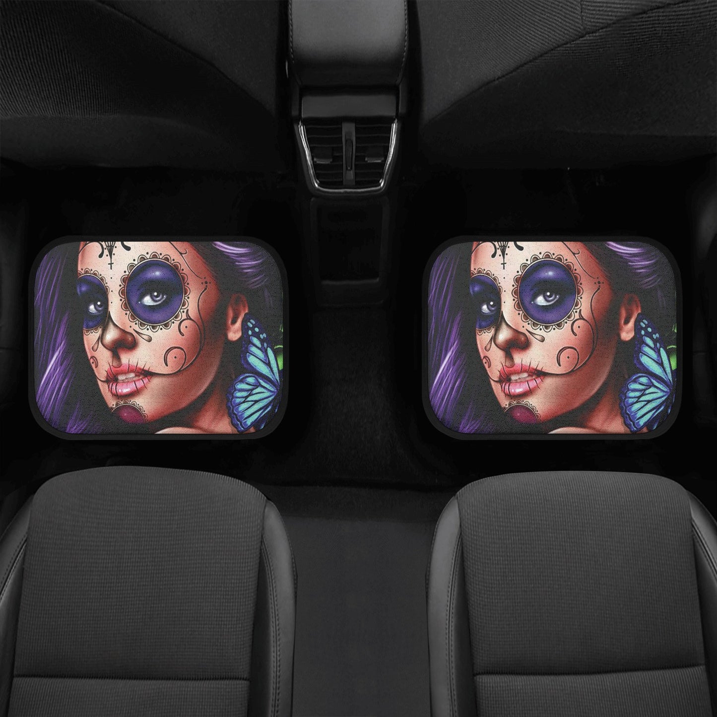 Girl Sugar skull Car Seat Covers car mat flower skull car seat protector rose Mexican skull car mat candy skull car accessories seat cover