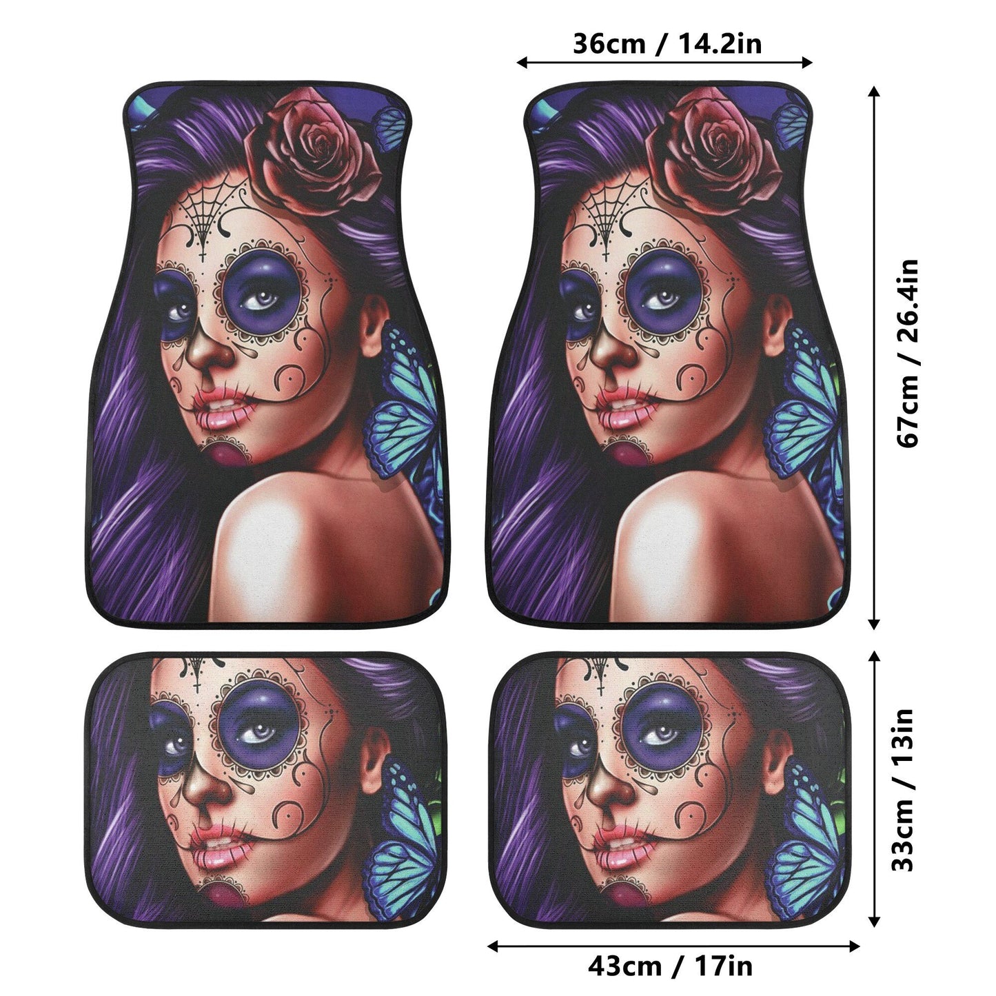 Girl Sugar skull Car Seat Covers car mat flower skull car seat protector rose Mexican skull car mat candy skull car accessories seat cover