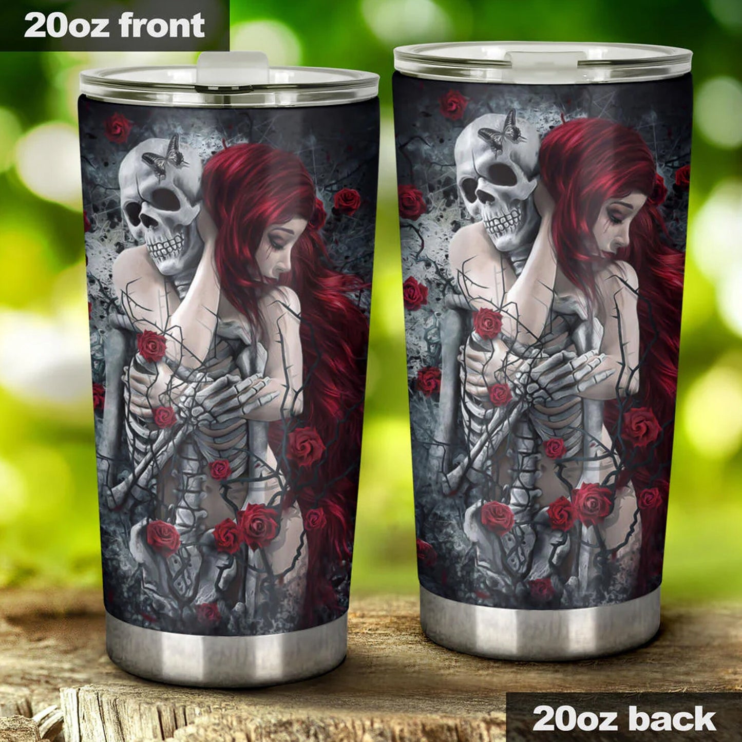 Grim reaper skull girl tumbler mug cup, skull travel tumbler Gothic skull mug tumbler Halloween skull mug tumbler grim reaper mug cup tumblr