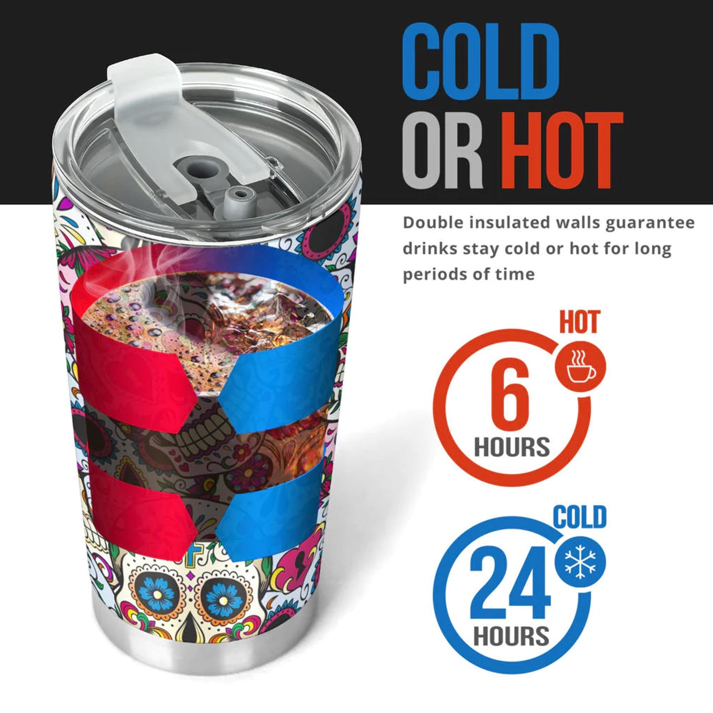 Mexican calaveras skull tumbler mug cup, Candy skull cup mug tumbler, sugar skull tumblr mug cup, skeleton skull Halloween mug cup tumbler