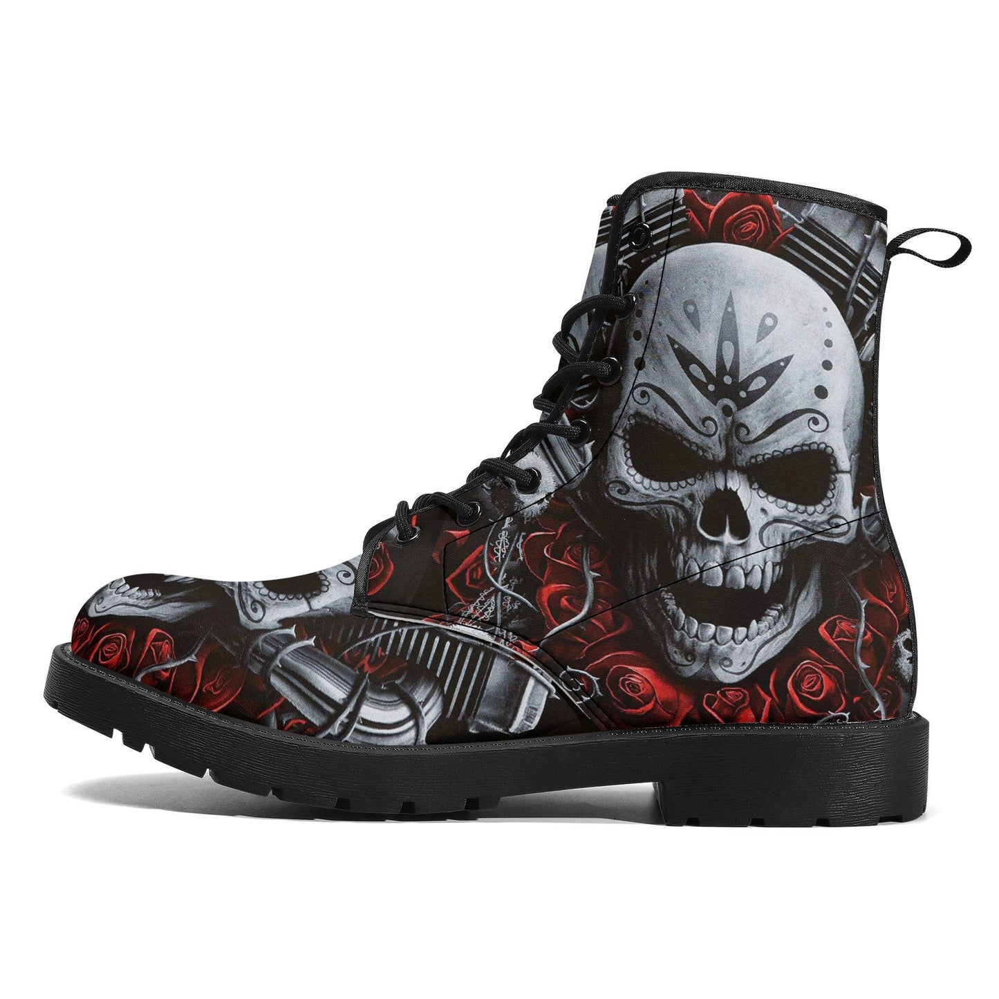 Motorcycle biker skull grim reaper boots for men women, Gothic boots for biker, skeleton boots, Horror grim reaper leather skull boots shoes