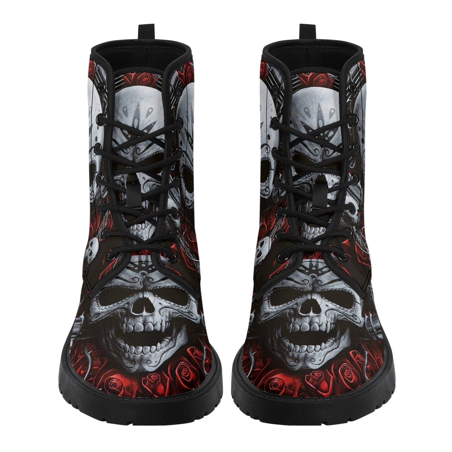 Motorcycle biker skull grim reaper boots for men women, Gothic boots for biker, skeleton boots, Horror grim reaper leather skull boots shoes