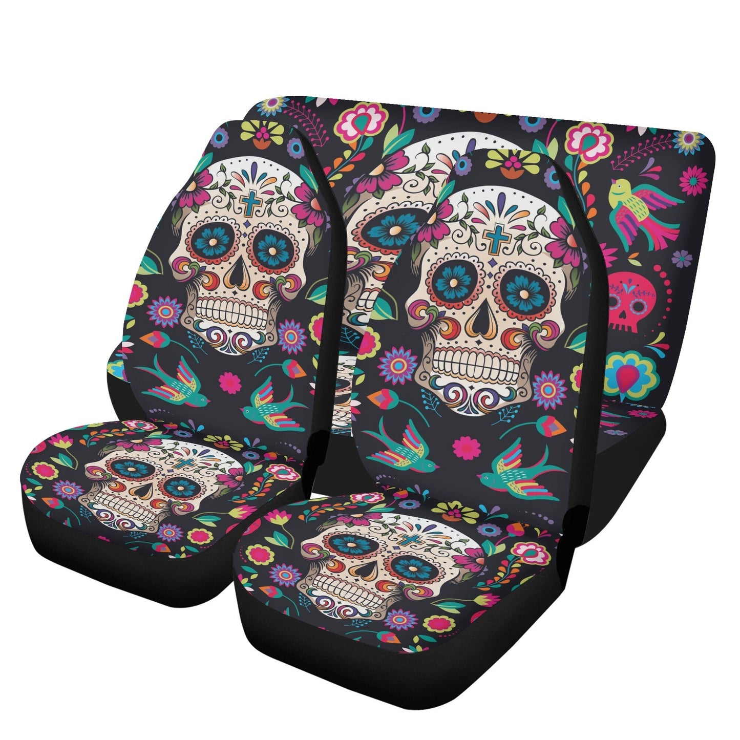 Dia de los muertos calaveras Car Seat Covers car mats, day of the dead car seat cover mats, sugar skull car accessories seat covers mats