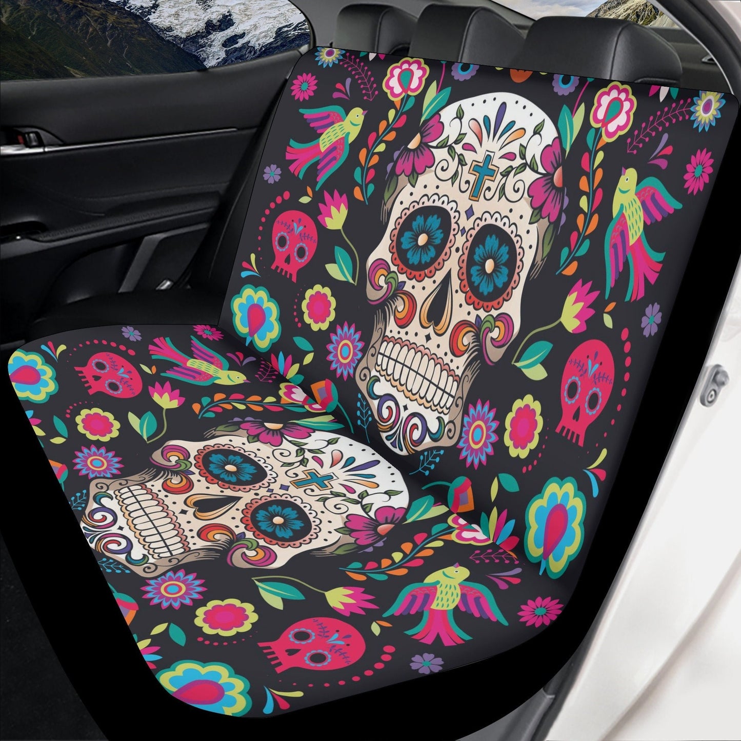 Dia de los muertos calaveras Car Seat Covers car mats, day of the dead car seat cover mats, sugar skull car accessories seat covers mats