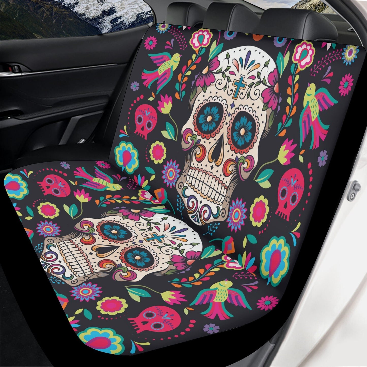 Dia de los muertos calaveras Car Seat Covers car mats, day of the dead car seat cover mats, sugar skull car accessories seat covers mats