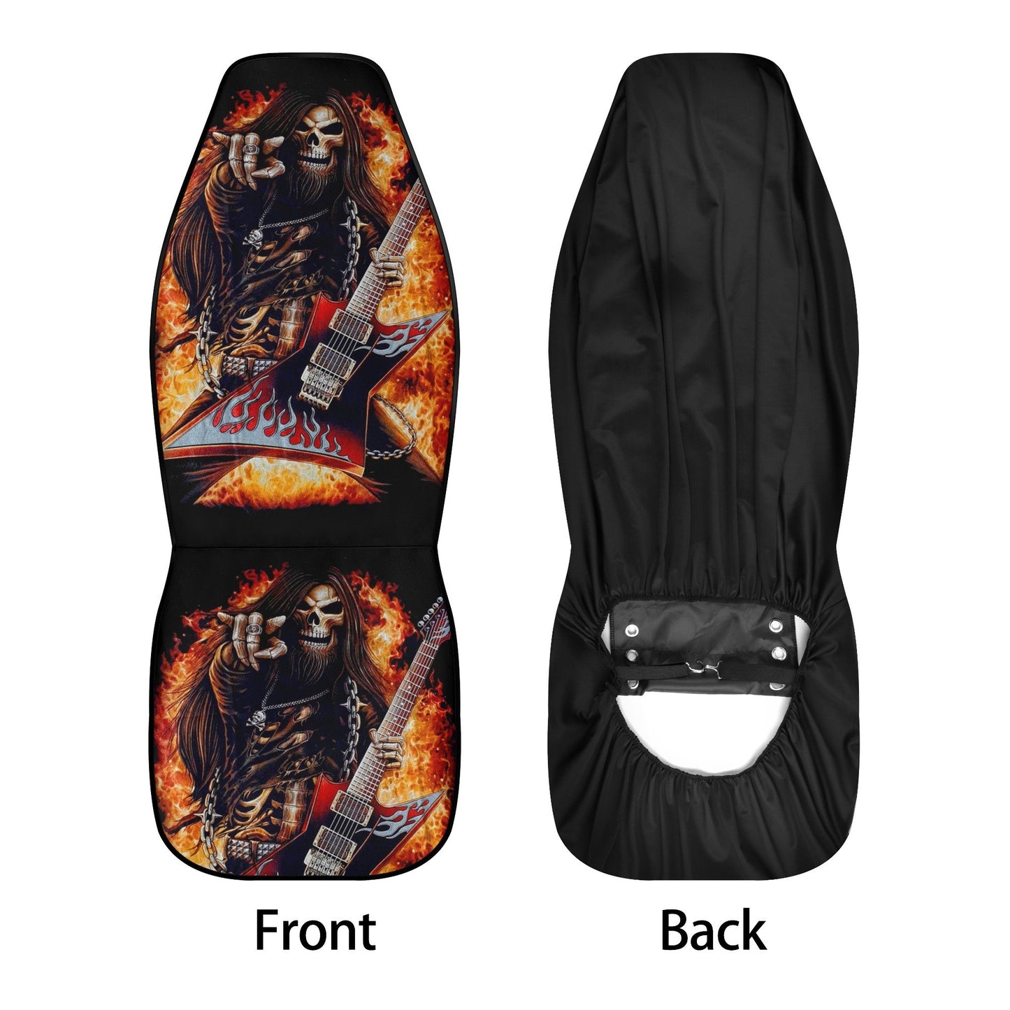 Skull Guitarist seat cover for car, grim reaper rug mat for car, Guitarist skeleton car seat cover ghost gothic skull car seat cover car mat