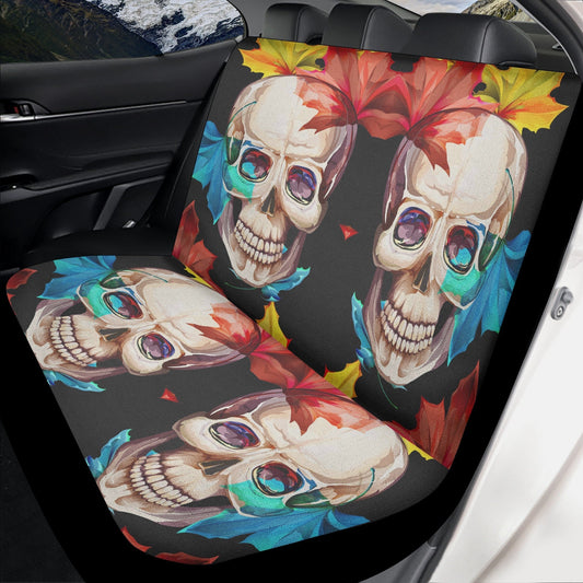 Beautiful skull car seat cover, skull rug mat for car Halloween skeleton car seat cover floral gothic skull car seat cover car mat protector
