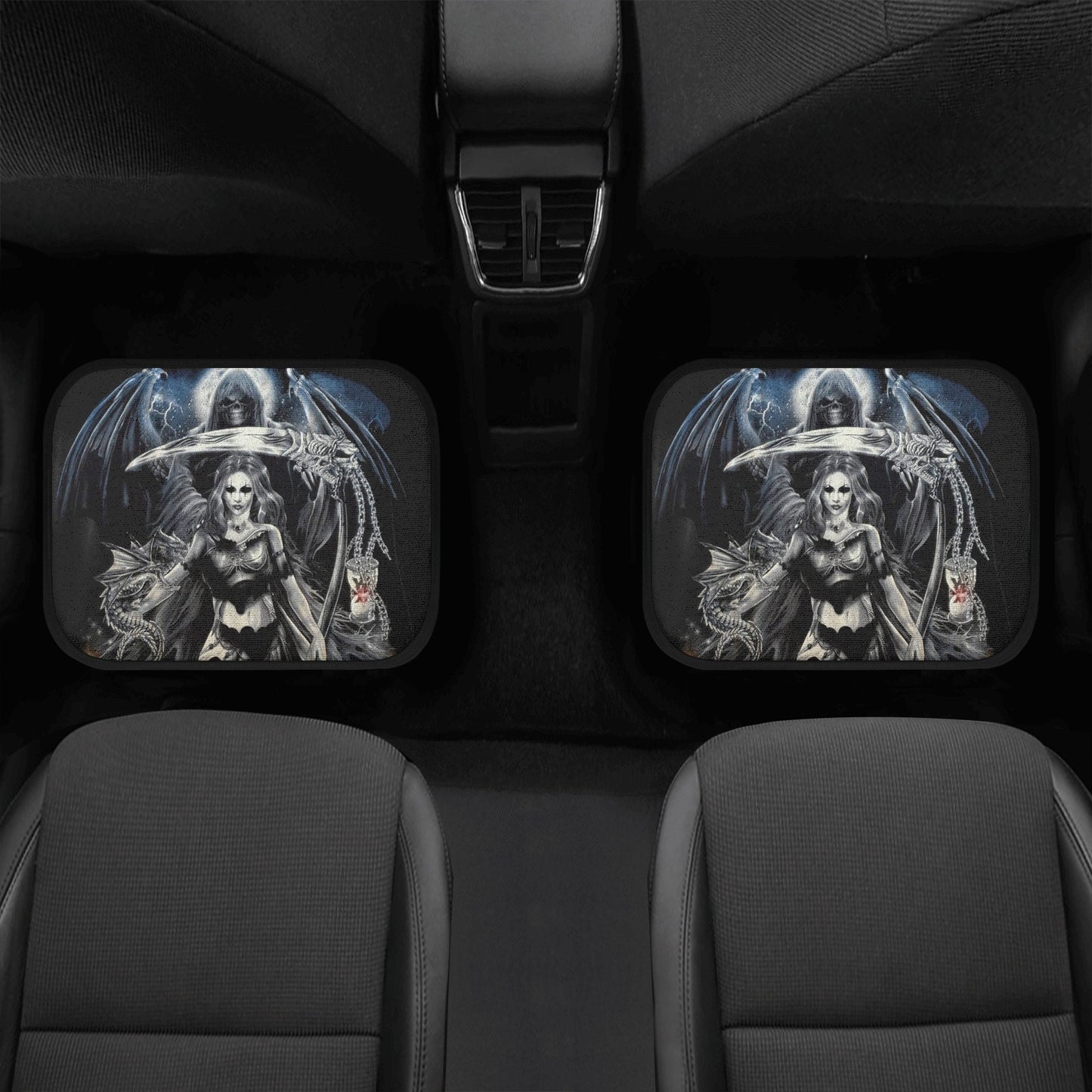 Gothic skull Car Seat Cover mat Grim reaper skull seat cover mat for car Halloween skull skeleton seat protector cover mat protector for car