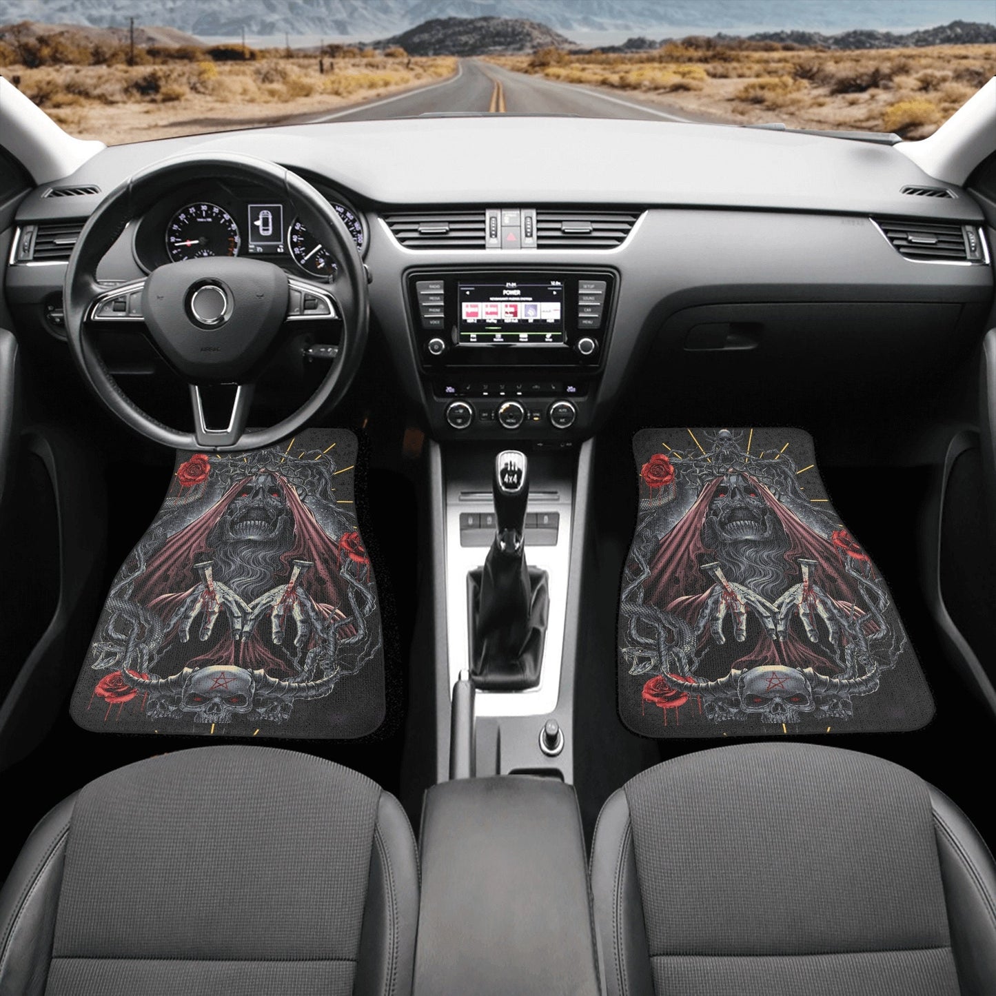 Ghost skull Car Seat Cover mat, Death skull seat cover mat for car Halloween skull skeleton seat cover, skull car mat, skull seat cover car
