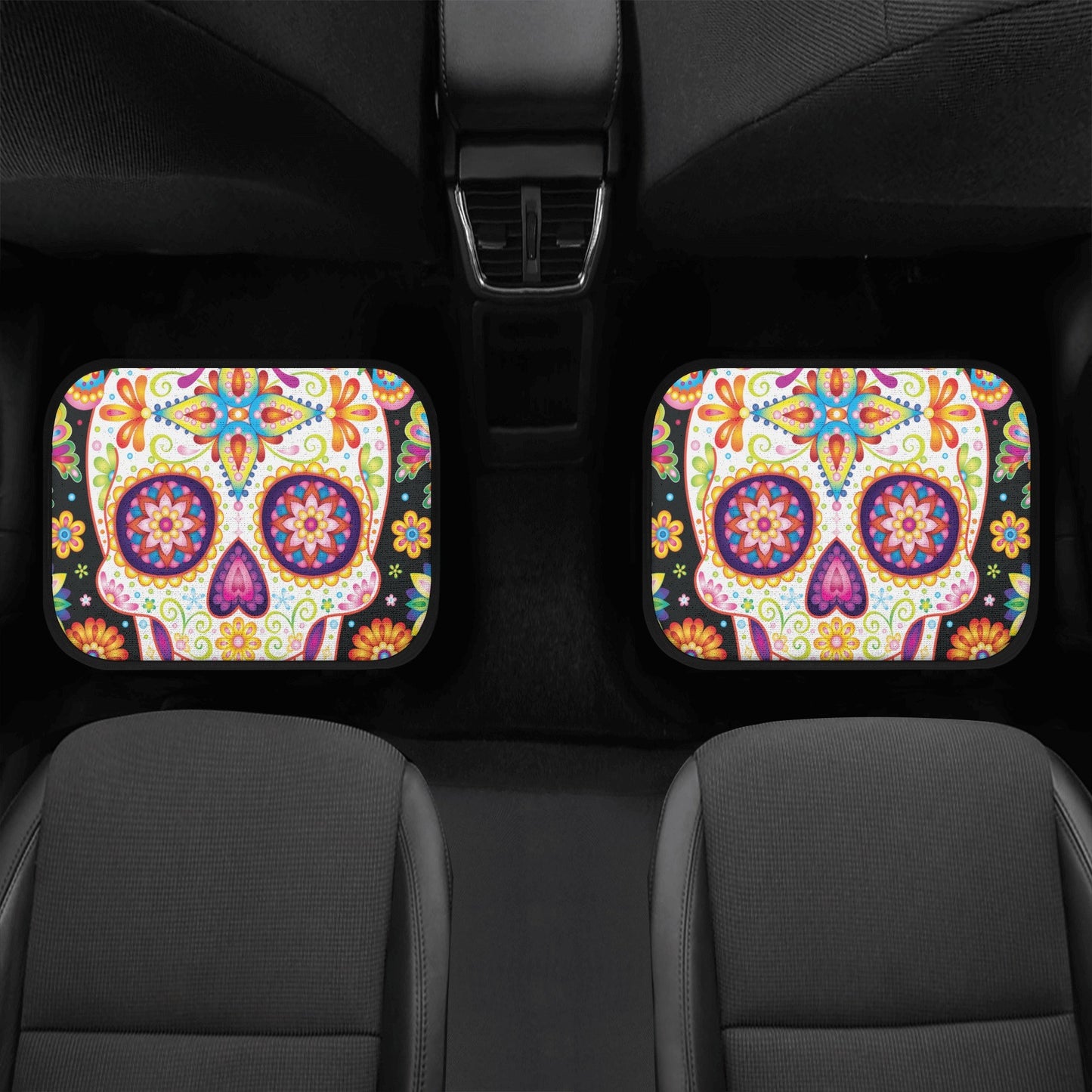 Sugar skull seat cover for car, day of the dead car seat cover car mat, Calaveras mexican skull car seat protector skull seat cover for car