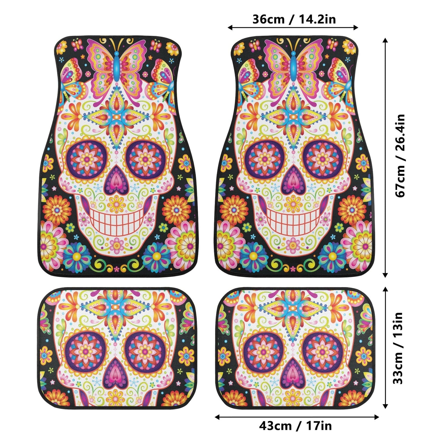 Sugar skull seat cover for car, day of the dead car seat cover car mat, Calaveras mexican skull car seat protector skull seat cover for car
