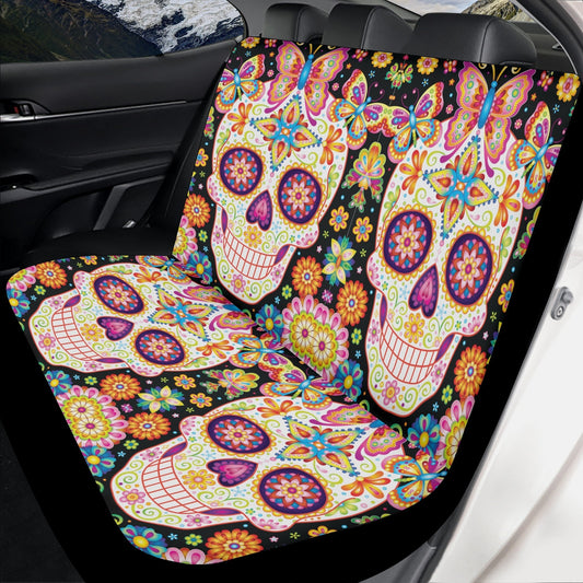 Sugar skull seat cover for car, day of the dead car seat cover car mat, Calaveras mexican skull car seat protector skull seat cover for car
