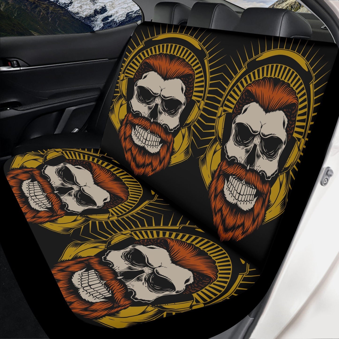 Gothic Car Seat Cover skull car mat, Halloween skull seat cover mat for car skeleton seat protector cover mat for car, horror car seat cover