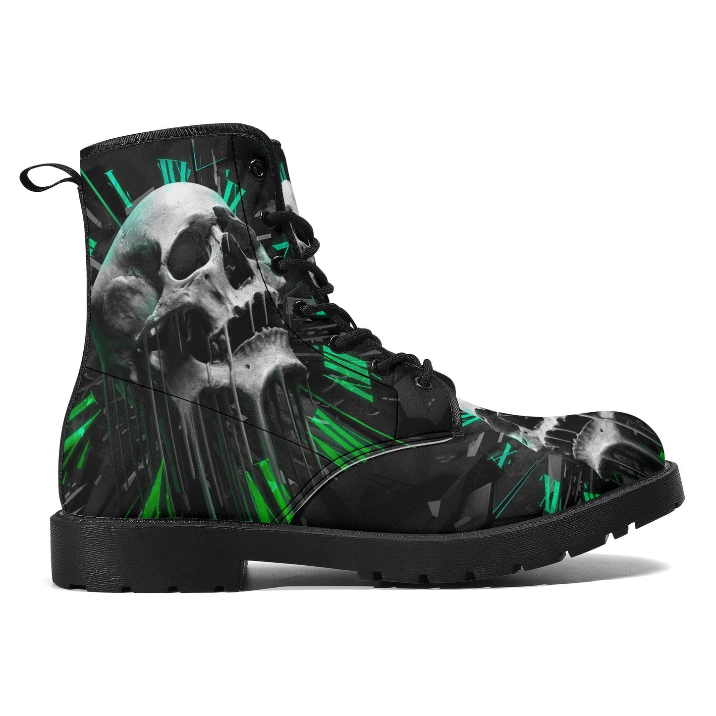 Gothic grim reaper leather boots, Halloween Goth skull boots, Christmas skull boots, Horror skull punisher leather skull evil boots shoes