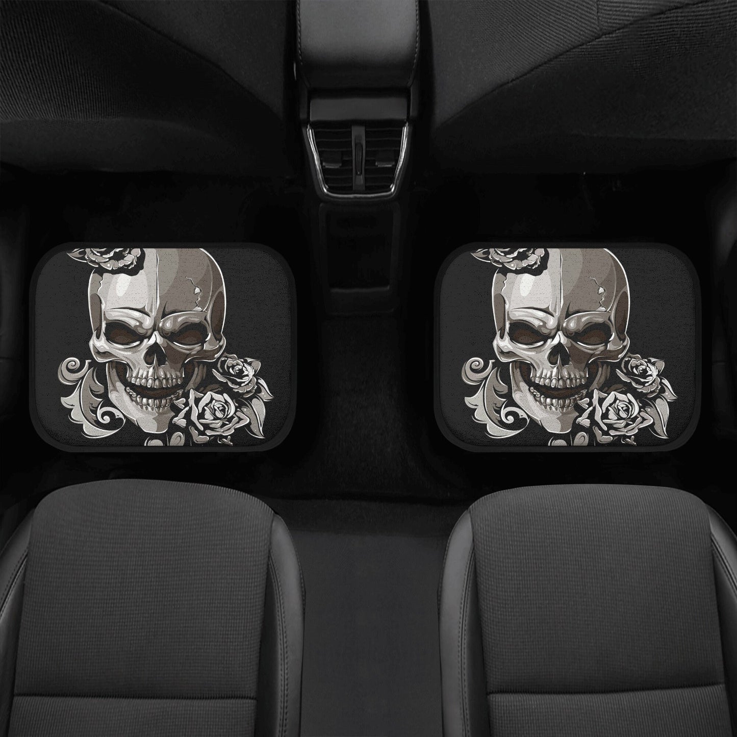 Floral skull car seat cover car mat, candy skull Seat Covers mat for car, skull seat cover rug mat for car, flower skull car seat cover mats