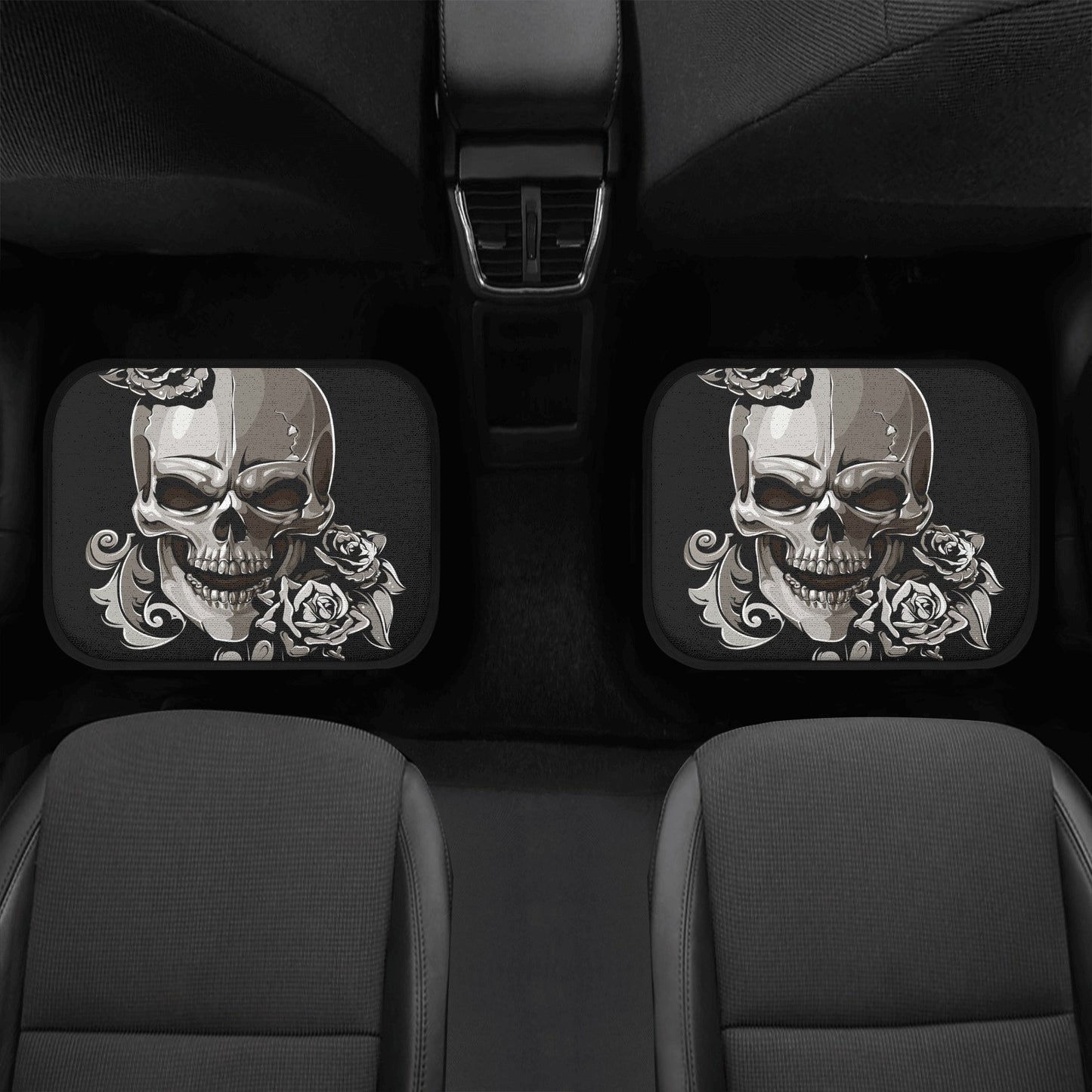 Floral skull car seat cover car mat, candy skull Seat Covers mat for car, skull seat cover rug mat for car, flower skull car seat cover mats