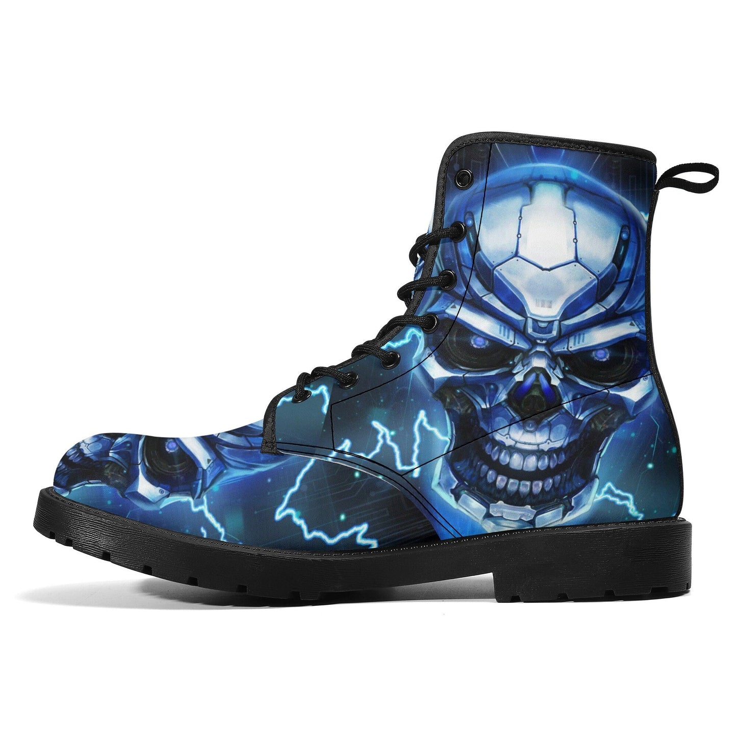 Flame skull leather boots, Halloween skull boots for men, skull in fire boots for women, skull floral boots gothic skeleton men women shoes