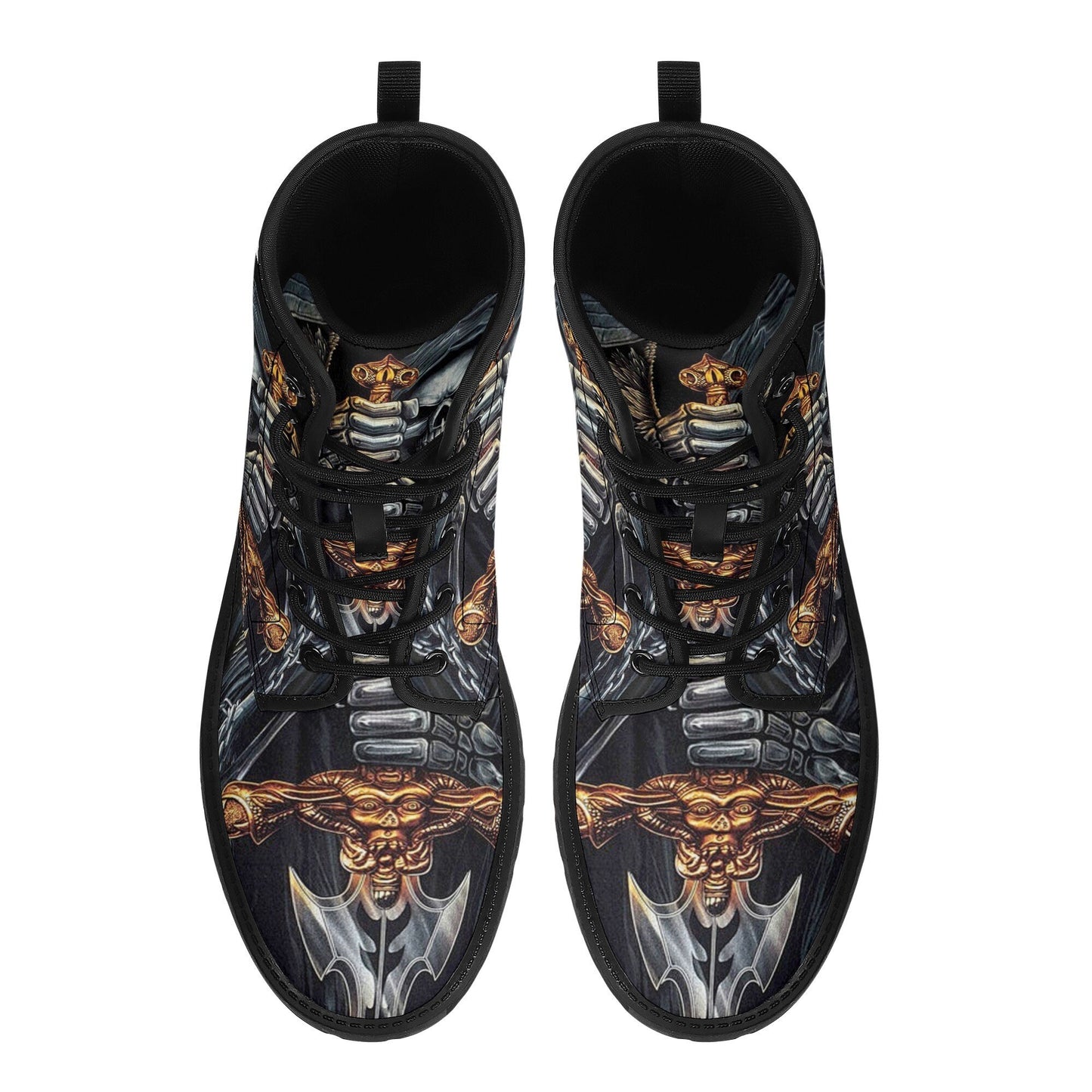 Grim reaper skull sword boots for men women shoes, Gothic skull boots for men women, skeleton men boots, Halloween Christmas leather boots