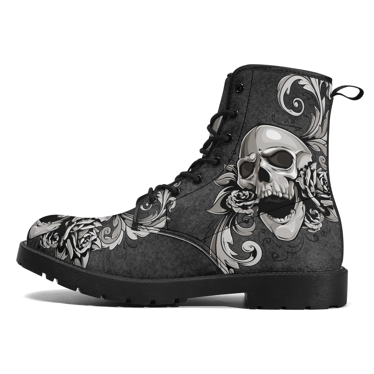 Gothic skull grim reaper boots for men women, Halloween skull gothic women boots skeleton boots Horror grim reaper leather skull boots shoes