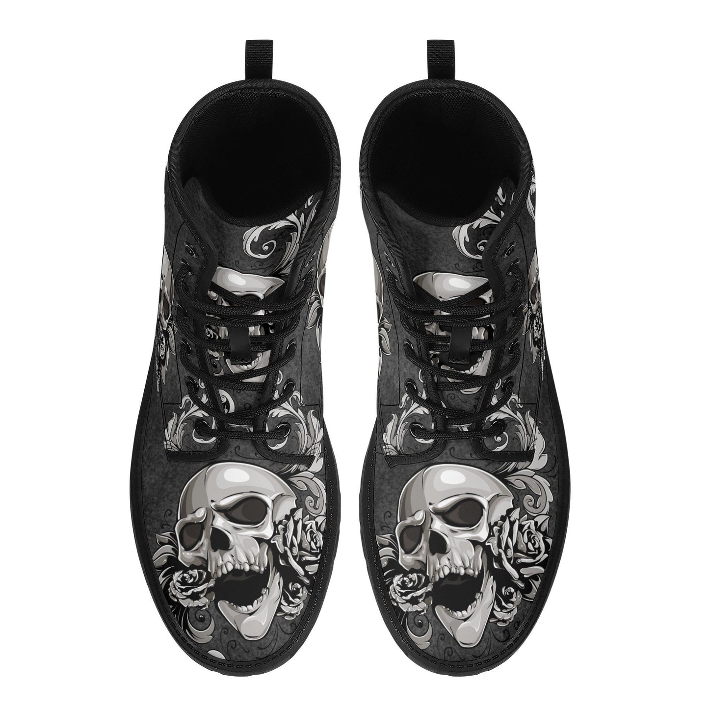 Gothic skull grim reaper boots for men women, Halloween skull gothic women boots skeleton boots Horror grim reaper leather skull boots shoes