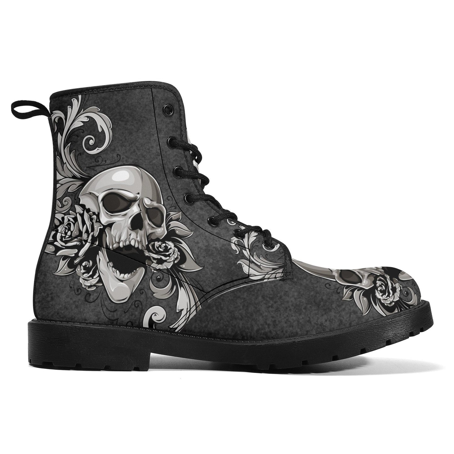 Gothic skull grim reaper boots for men women, Halloween skull gothic women boots skeleton boots Horror grim reaper leather skull boots shoes