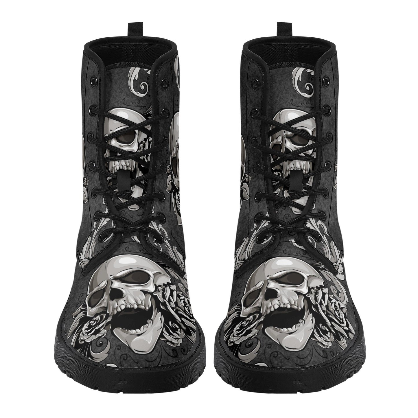 Gothic skull grim reaper boots for men women, Halloween skull gothic women boots skeleton boots Horror grim reaper leather skull boots shoes