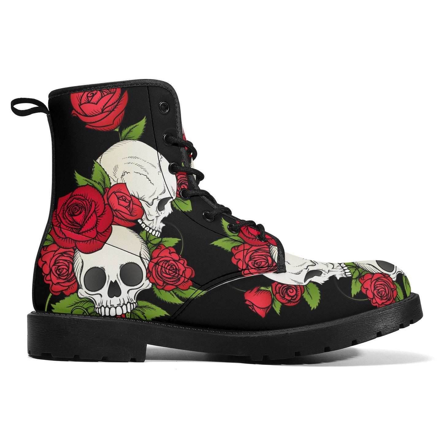 Floral skull grim reaper boots for men women, Halloween skull gothic women boots skeleton boots Flower grim reaper leather skull boots shoes