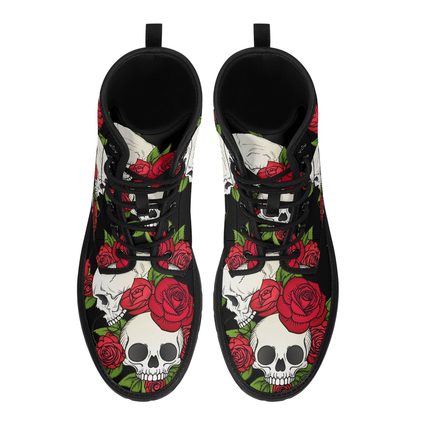 Floral skull grim reaper boots for men women, Halloween skull gothic women boots skeleton boots Flower grim reaper leather skull boots shoes