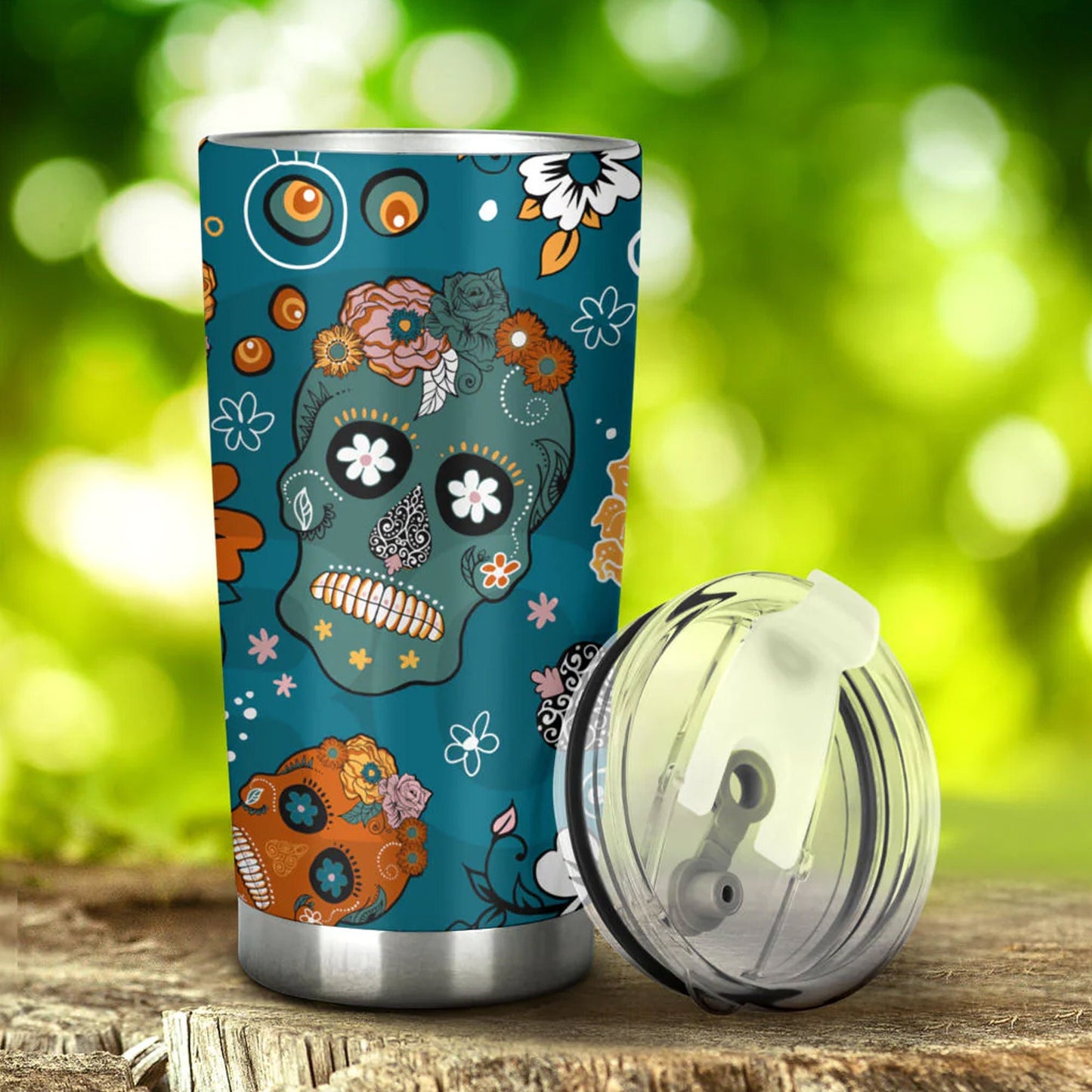 Mexican calaveras skull tumbler mug cup, Candy skull cup mug tumbler, sugar skull tumblr mug cup, skeleton skull Halloween mug cup tumbler