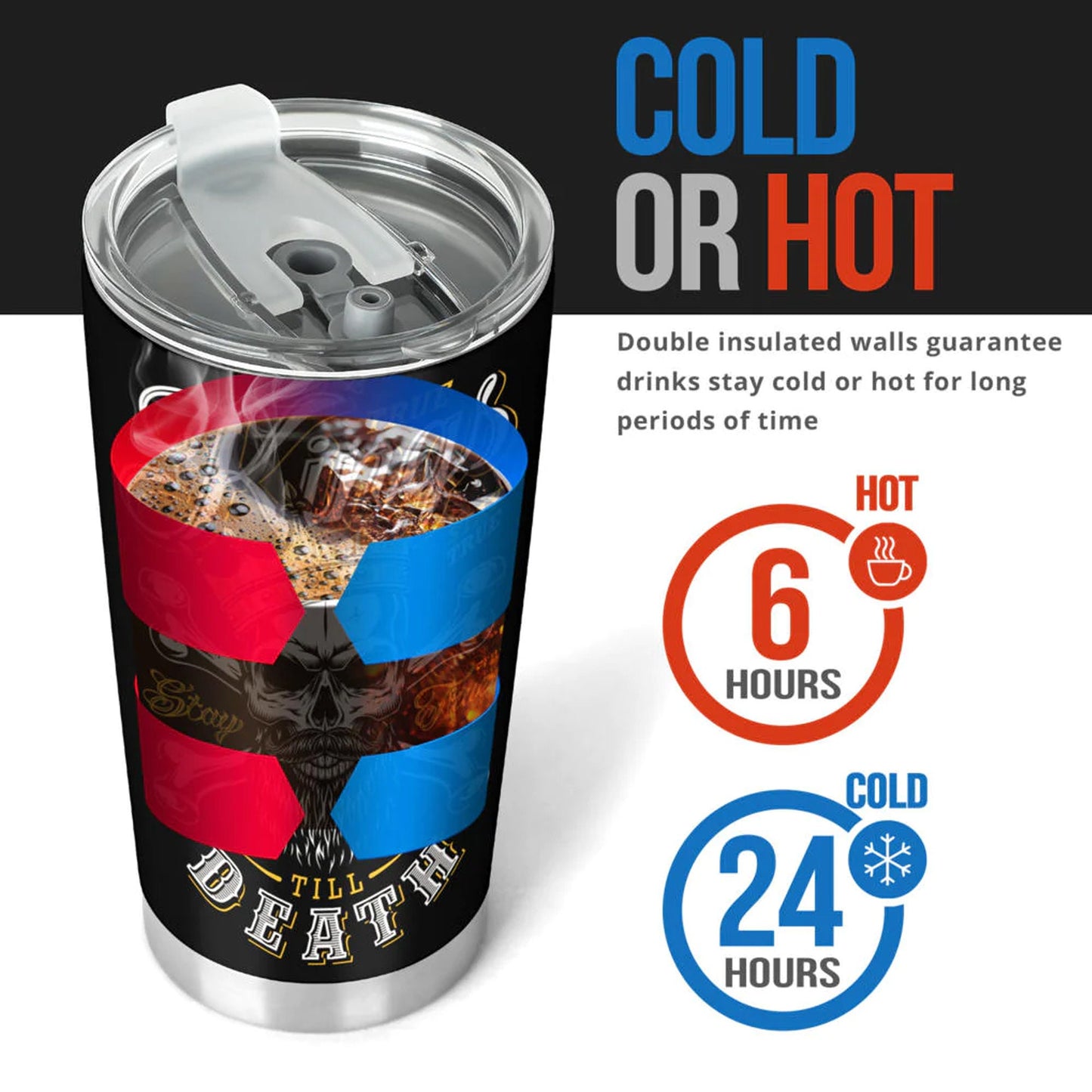 KING skull tumbler mug cup, death skull cup mug, skull travel tumbler Gothic skull mug tumbler reaper skull mug grim reaper gothic mug cup