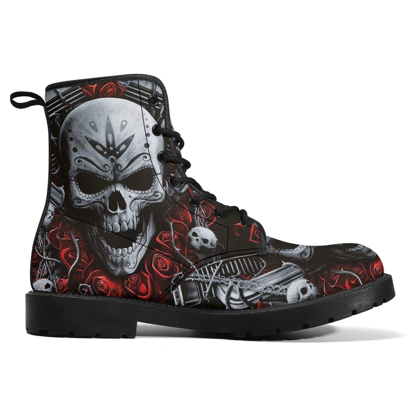 Motorcycle biker skull grim reaper boots for men women, Gothic boots for biker, skeleton boots, Horror grim reaper leather skull boots shoes