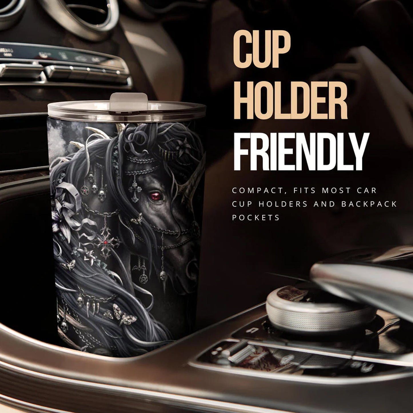 Horse skull tumbler, skull in fire cup mug tumblr skull travel tumbler Gothic skull mug tumbler Flaming skull mug grim reaper gothic mug cup