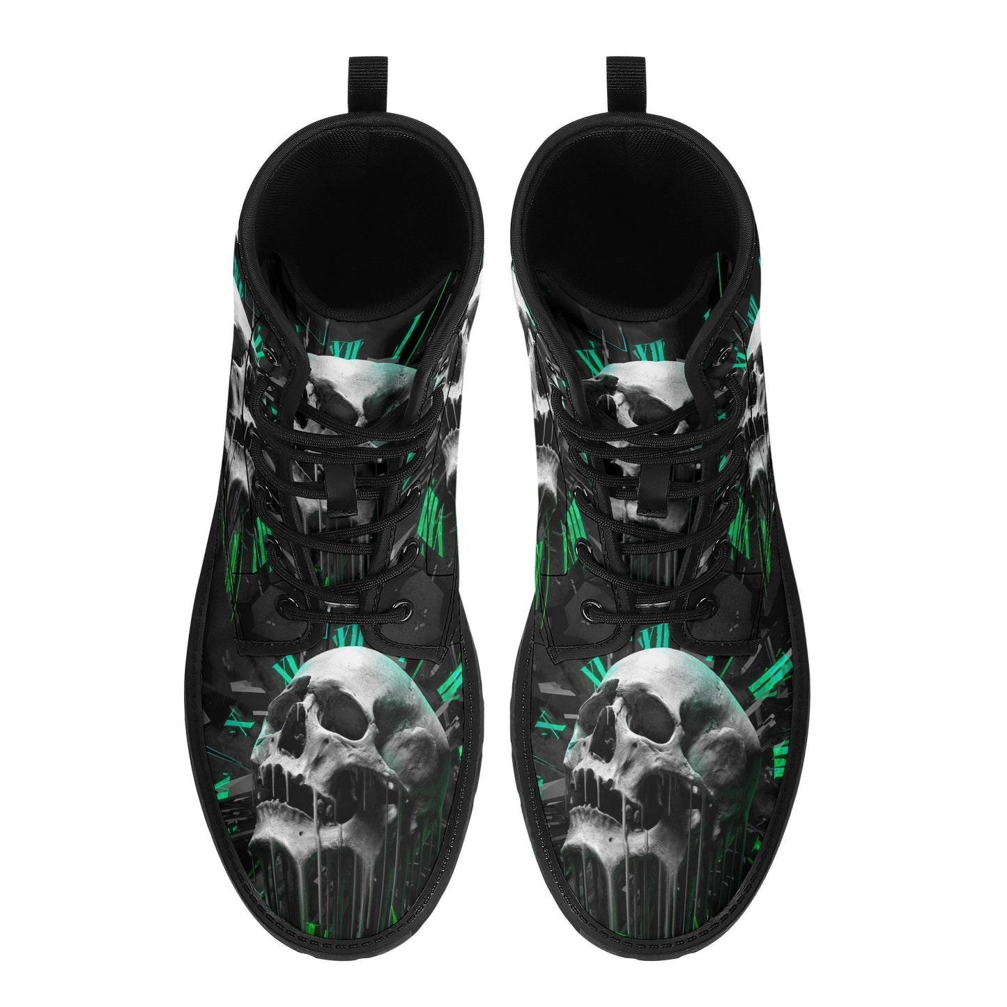 Gothic grim reaper leather boots, Halloween Goth skull boots, Christmas skull boots, Horror skull punisher leather skull evil boots shoes