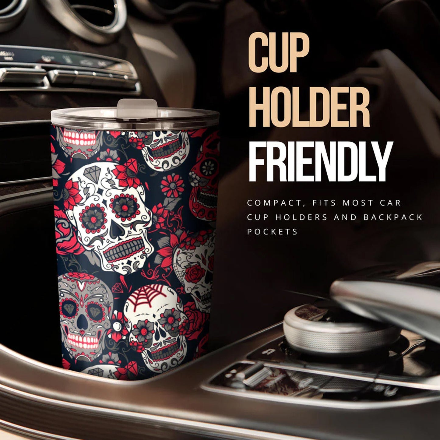 Day of the dead tumbler, sugar skull cup mug tumbler, Dia de los muertos skull tumbler mug cup candy skull calaveras gothic mug cup tumbler