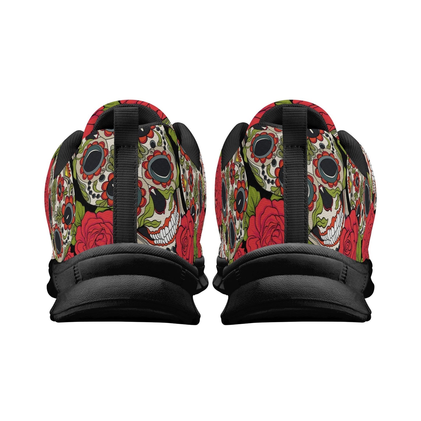 Mexico running sneakers, floral sugar skull athletic running shoes, calaveras skull shoes, mexico breathable sneakers, sugar skull shoes