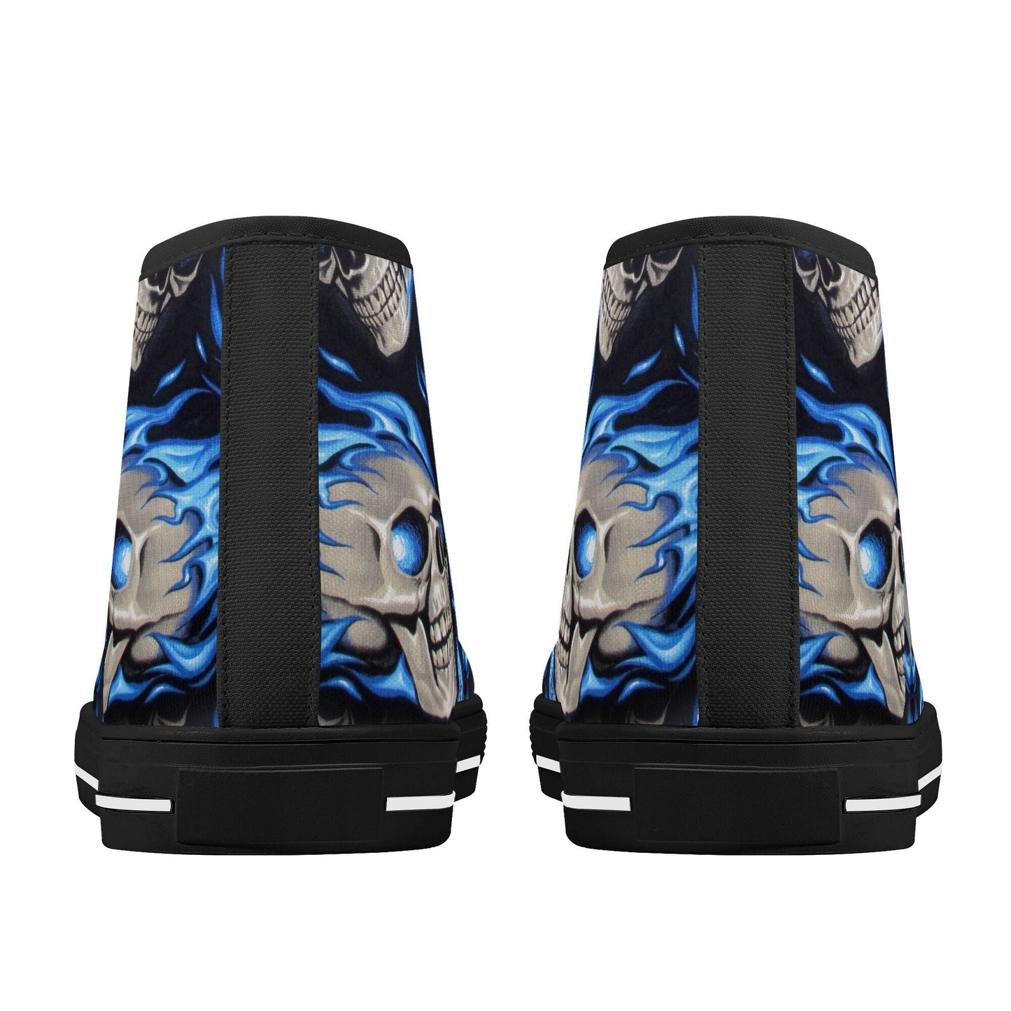 Flaming skull causual sneakers, biker skull women sneakers, skull women shoes, skeleton shoes, halloween women shoes, christmas skull shoes