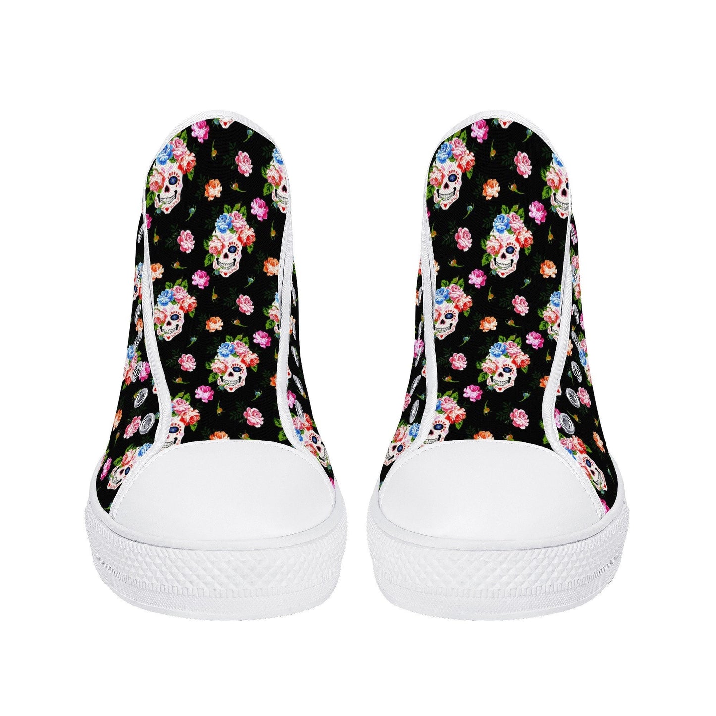 Skeleton shoes, rose skull canvas sneakers, evil shoes for him, biker skull shoes gift, motorcycle skull causual shoes, punisher skull shoes