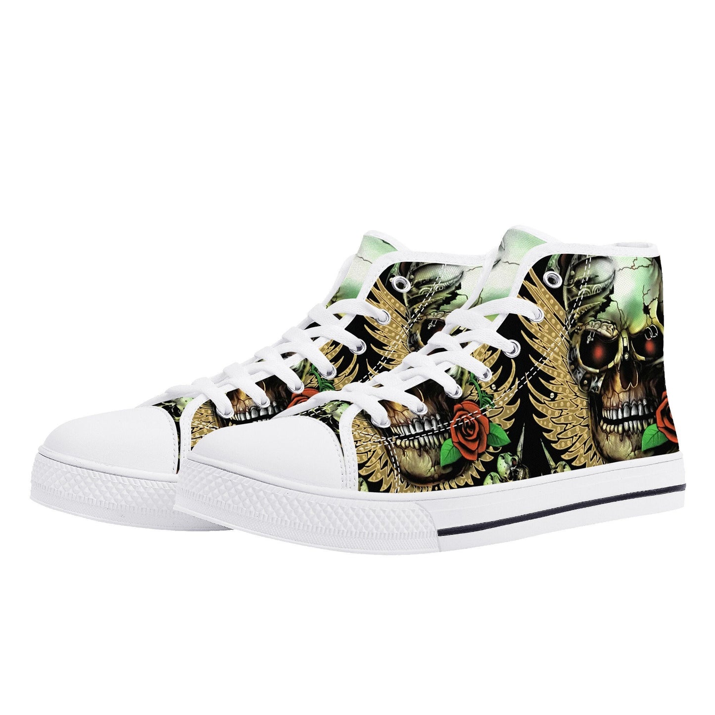 Flower skull causual shoes punisher skull canvas shoes death skull canvas sneakers floral skull shoes skull gothic shoes for her skull shoes