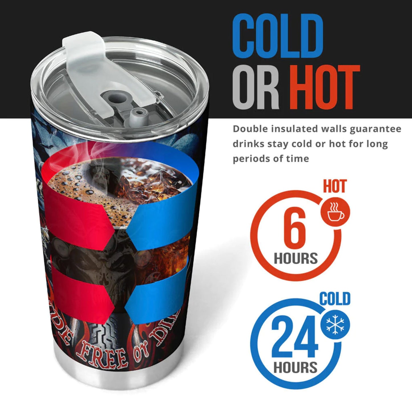 Biker skull tumbler cup, skull Halloween tumbler cup mug, Motorcycle skull mug tumbler skull reaper mug Christmas skull gothic tumbler cup