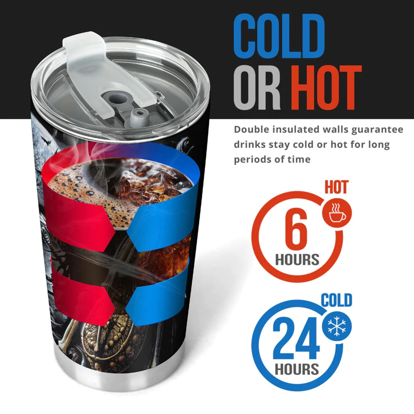 Grim reaper skull travel mug, evil tumbler, halloween skull cup, skeleton mug, grim reaper mug, gothic tumbler, gothic skull mug tumler cup