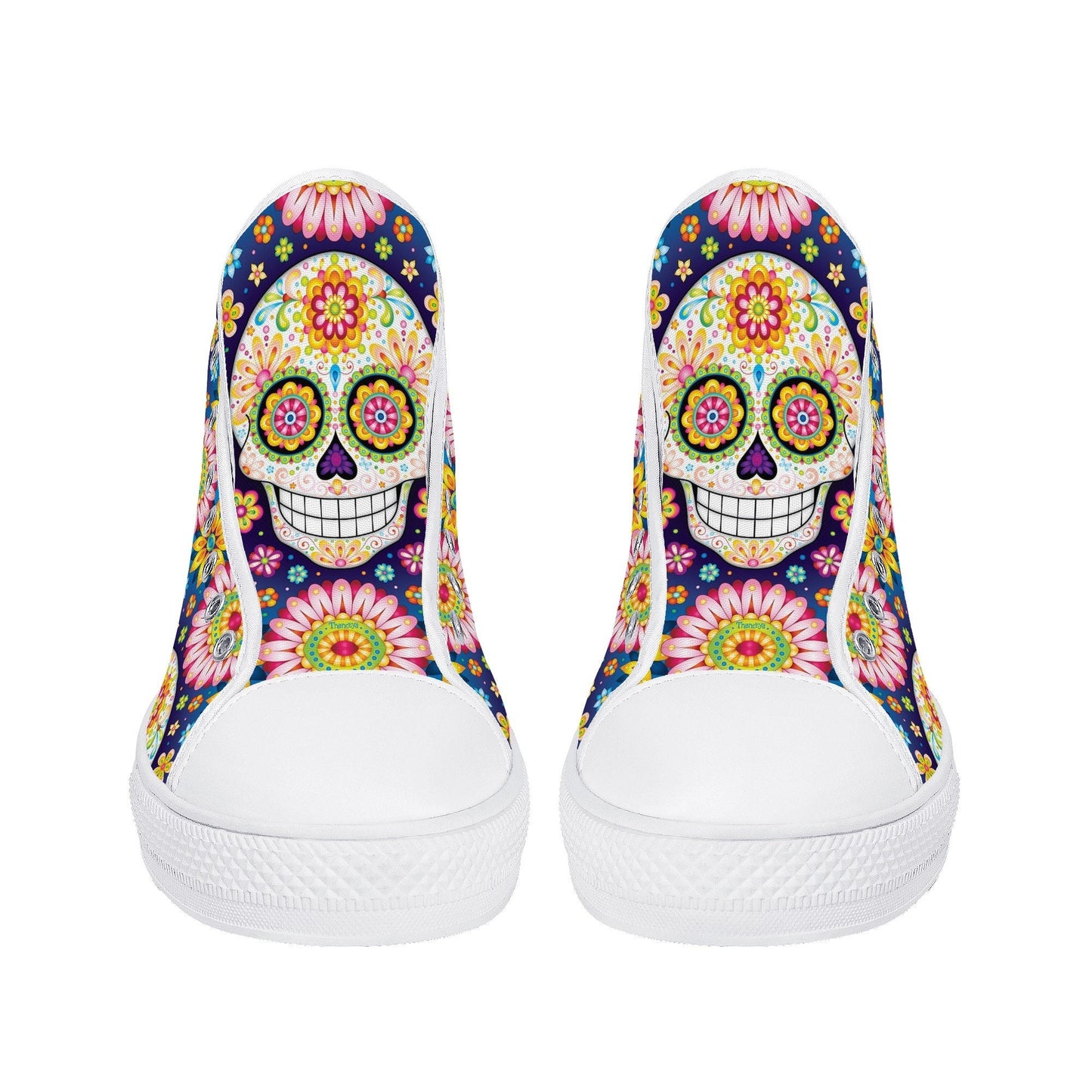 Sugar skull canvas shoes candy skull shoes gift, sugar skull girl causual sneakers candy skull sneakers gift, dia de los muertos skull shoes