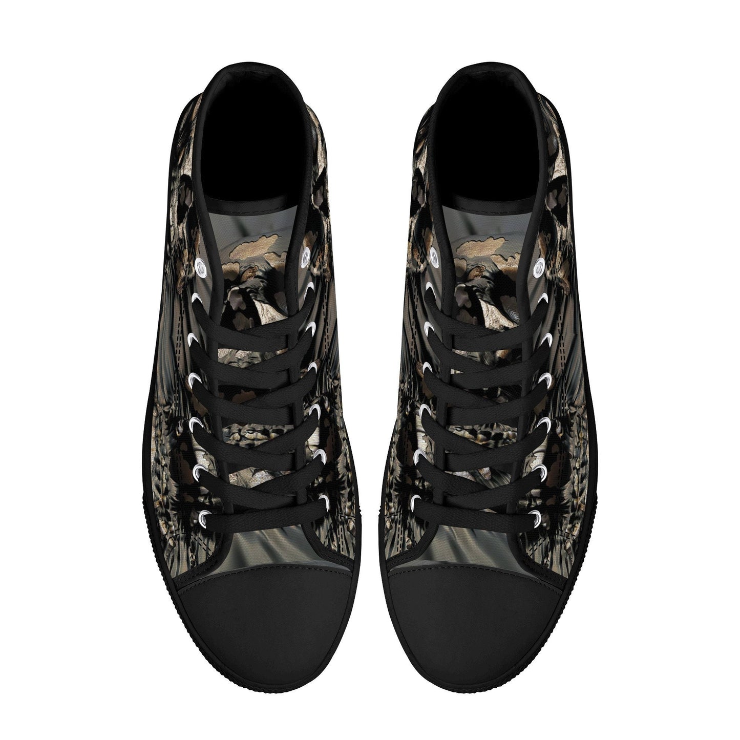 Biker skull high-top shoes, skull causual sneakers, flower skull canvas sneakers, grim reaper high-top shoes christmas skull canvas sneakers