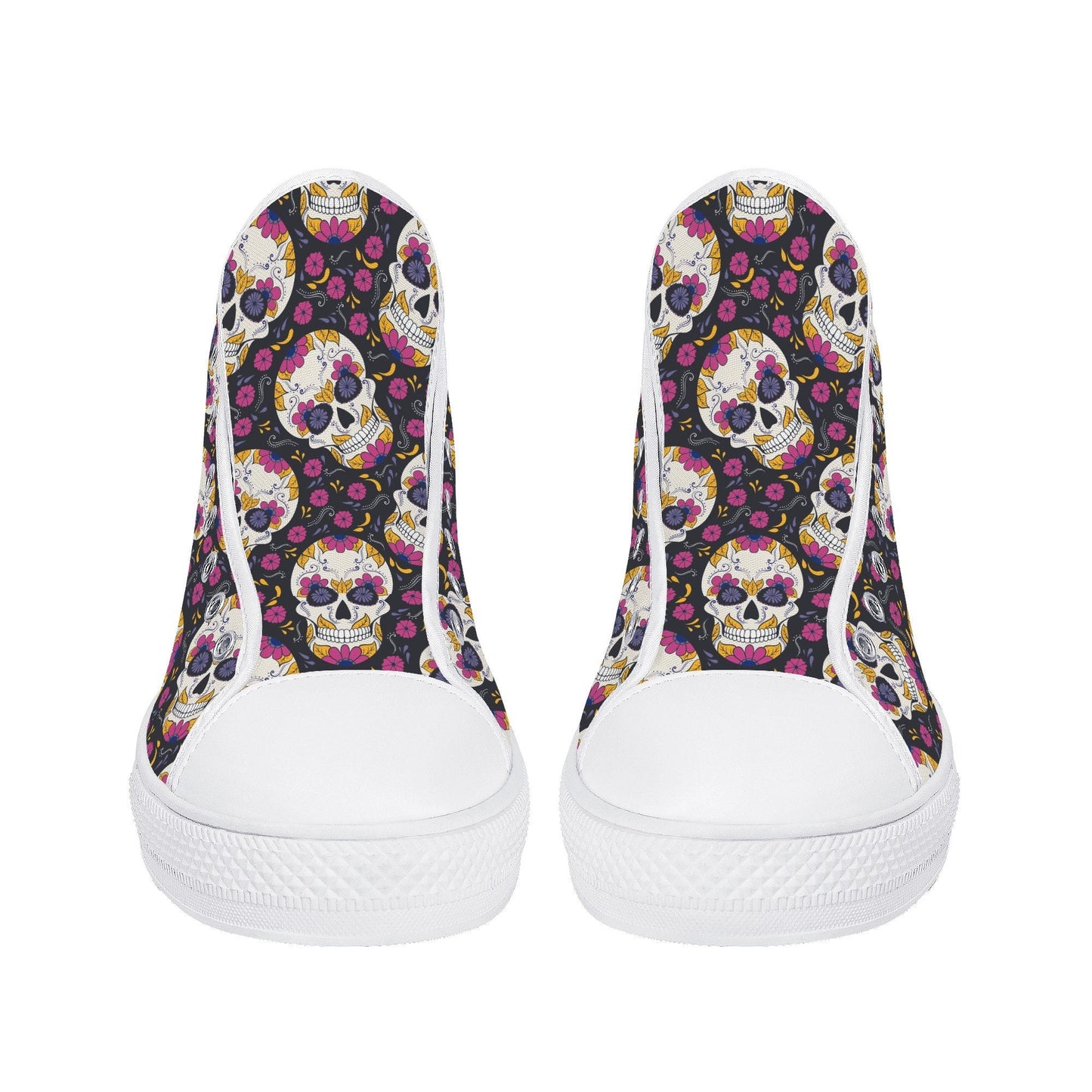 Cinco de mayo skull high-top shoes, candy skull men sneakers, dia de los muertos skull sneakers gift, mexican skull high top shoes sneakers