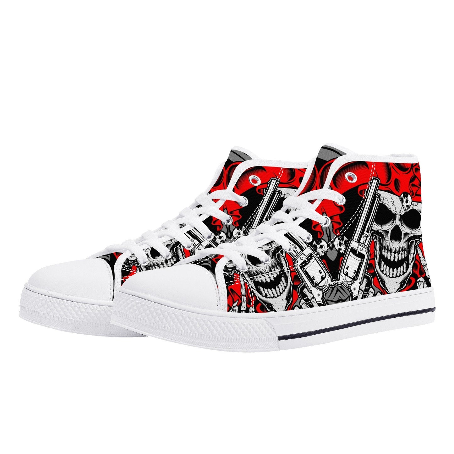 Grim reaper men shoes, horror women sneakers, evil canvas sneakers, motorcycle skull men sneakers, goth causual shoes, biker skull high top